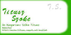 titusz szoke business card